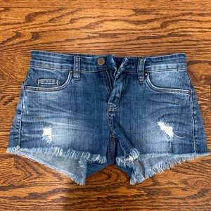 Low Rise Distressed Blank NYC Jean Shorts